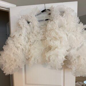 Women’s Ivory Ruffle Shrug – One Size Fits All Statement Piece
